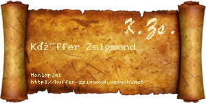 Küffer Zsigmond névjegykártya